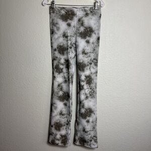 Zara Flared Trousers M Medium Gray TieDye High Rise Stretch Athleisure Festival